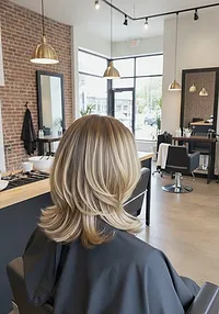 Dimensional balayage catching three distinct tones through the mid-lengths