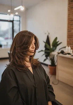 Long layers cut into thick hair so the length stays and the layers move