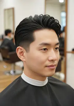A classic scissor cut tapered at the neck and textured through the top